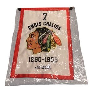 Chicago Blackhawks Retired #7 Chris Chelios SGA Game Giveaway Mini Banner NEW